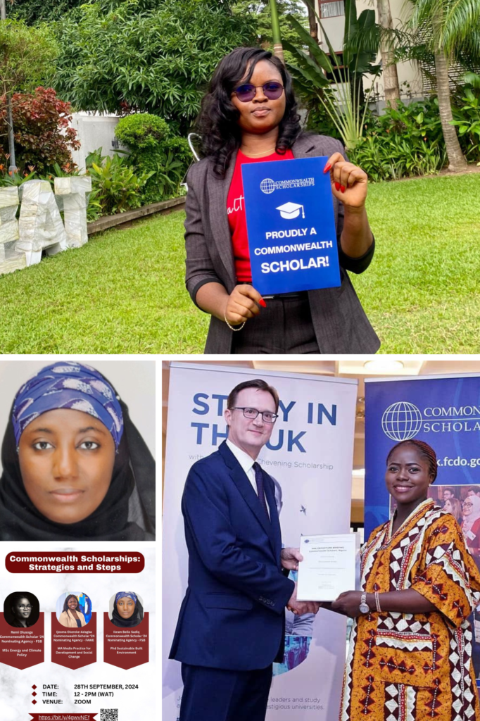 A collage picture of Ijeoma Okereke-Adagba, Ikram Bello Sadiq, Remi Olusoga, and the virtual programme flyer.