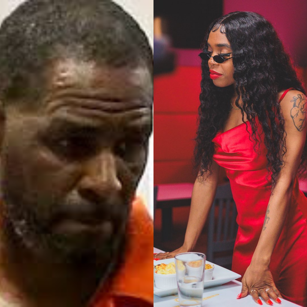 A collage photo of convicted rapist R Kelly and daughter Joanne Kelly.