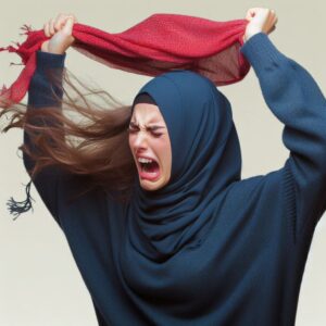 An angry muslim lady.