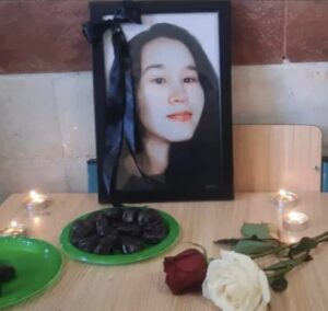 students mourn at the school where Khavari studied following her tragic death