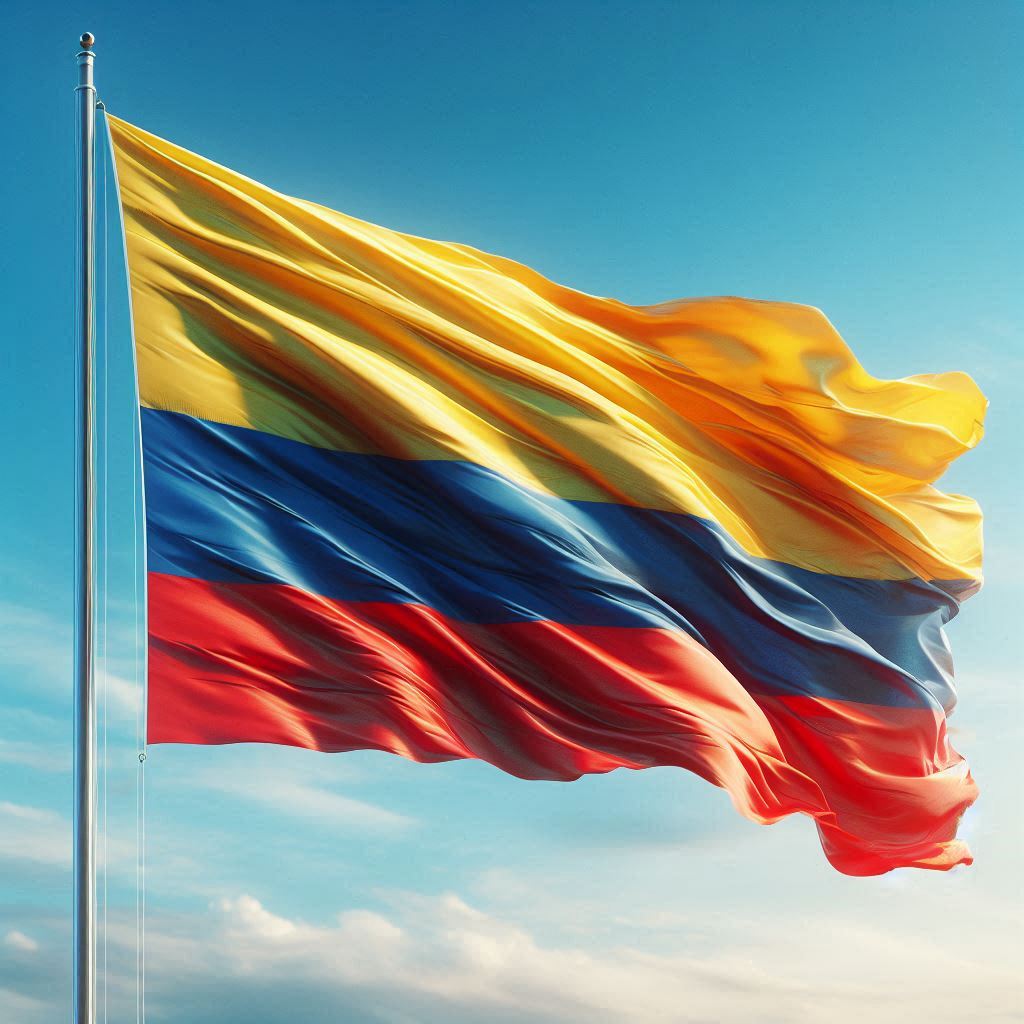 Flag of Columbia. Photo source: BingAI