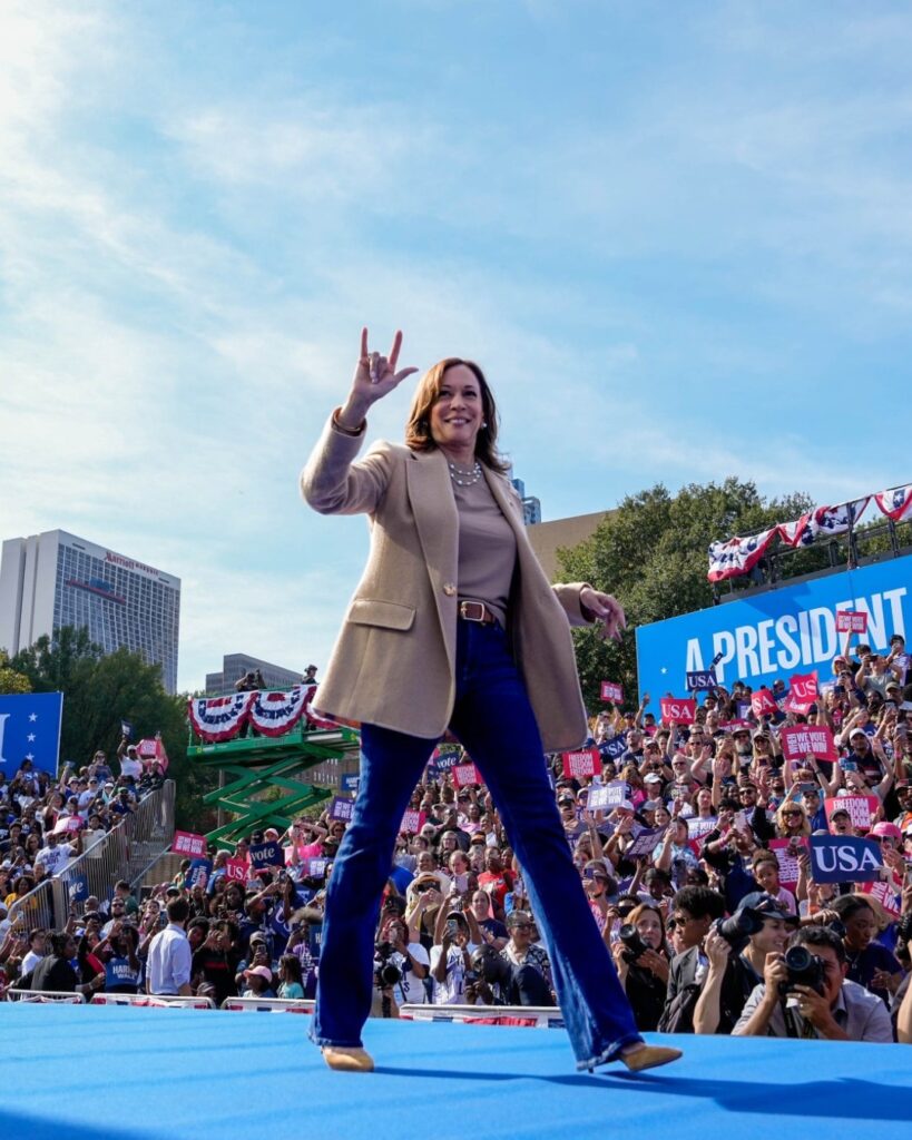 Kamala Harris during her campaign in Georgia.