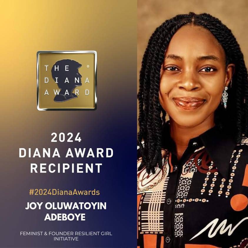 Read more about the article Feminist and Founder of Resilient Girl Initiative Joy Oluwatoyin Receives The Diana Global Award