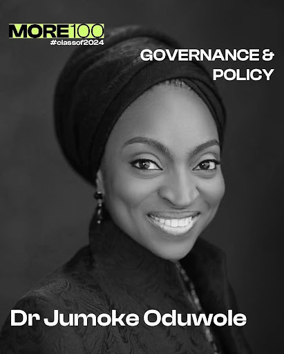 Read more about the article Jumoke Oduwole Named in MORE100 Class of 2024 for Governance and Policy