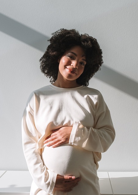 A pregnant Woman standing.