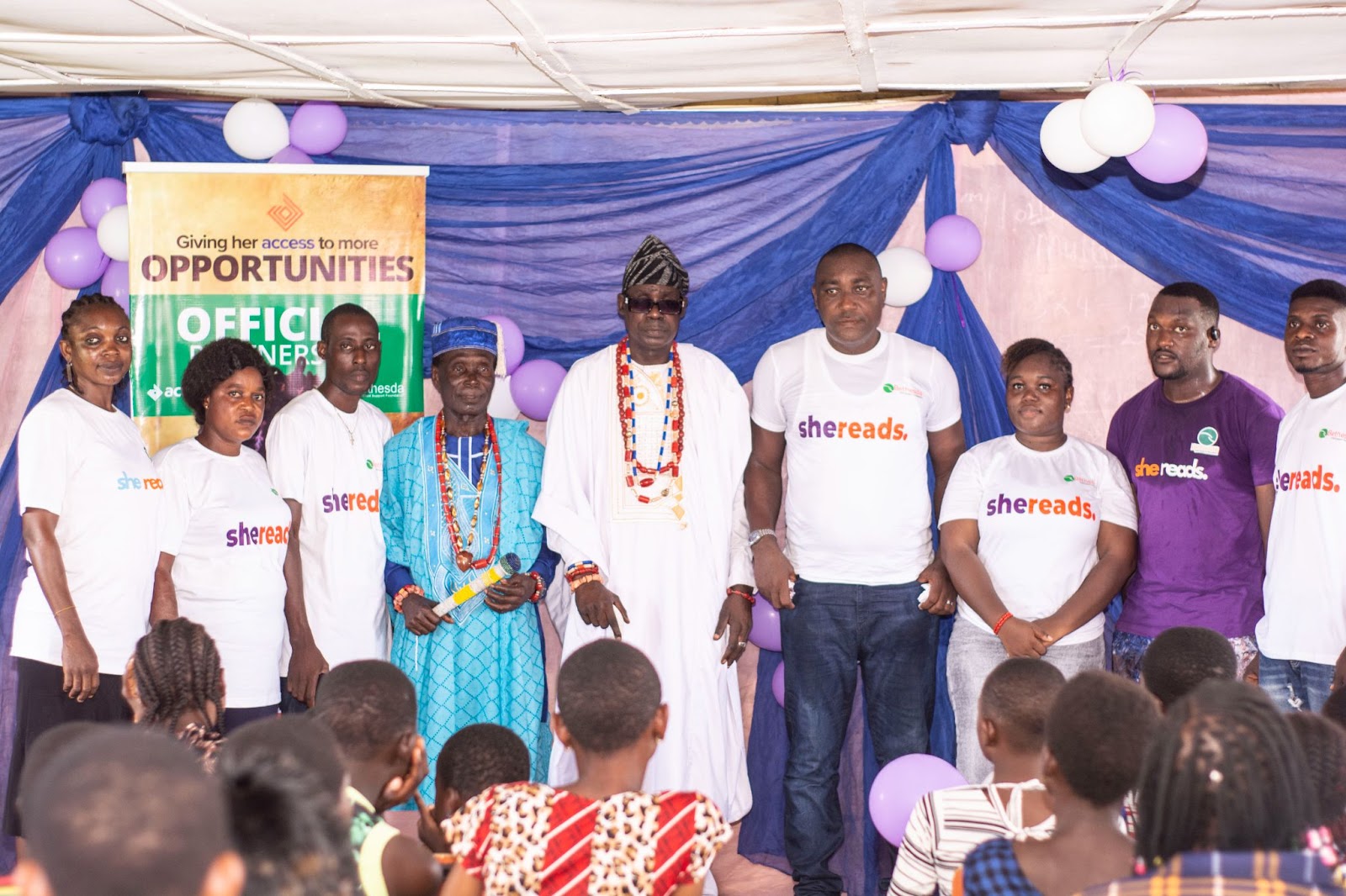 The Bethesda Child Support Foundation with community leaders at Ojumole, Ondo State. Photo credit: The Bethesda Child Support Foundation.