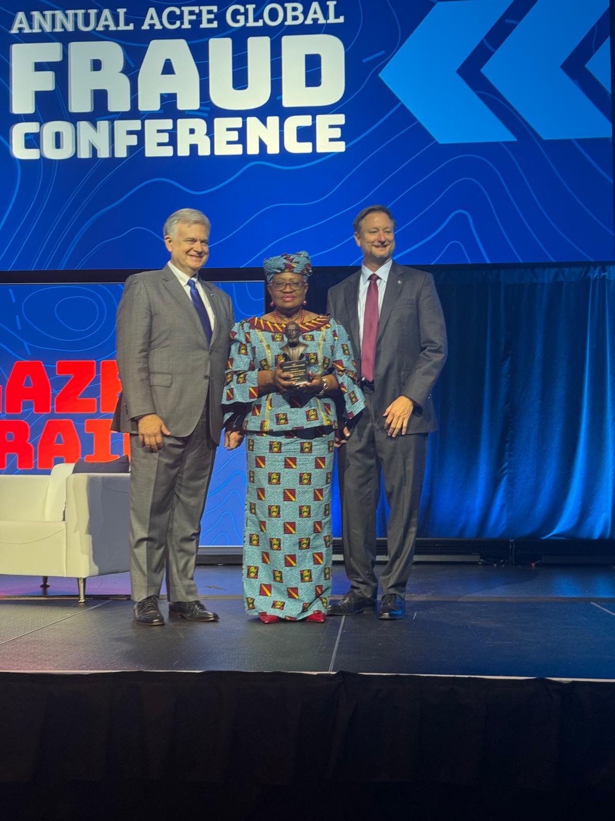 John D. Gill, Dr. Ngozi Okonjo-Iweala and John Warren. Photo Source: Ngozi Okonjo-Iweala(X)