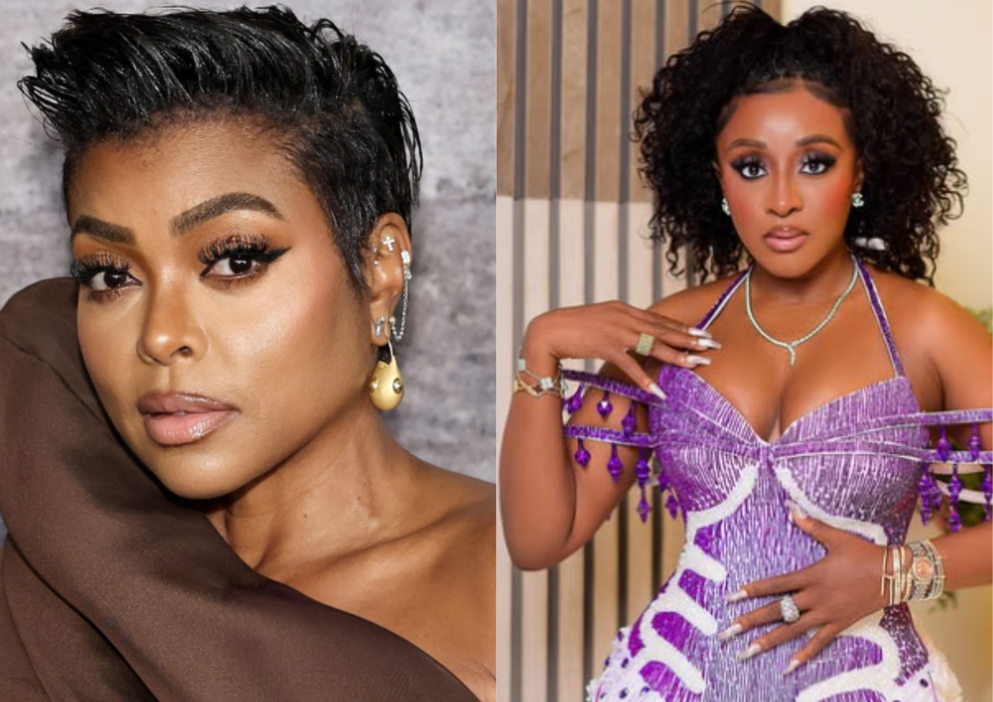 Photo collage of Ini Edo and Taraji Henson. Photo source: NFM