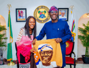 Irinsanmi Imisioluwa Eunice and Babajide Sanwo-Olu. Photo Source: @Jidesanwoolu(X)