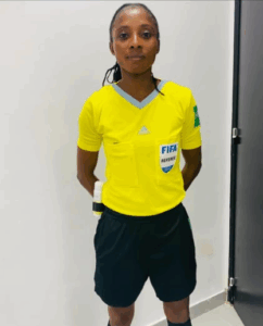 Nigerian referee Yemisi Eunice. Photo source: Yemisi Akintoye on Instagram