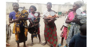 Nursing mothers at the IDP camp. Photo source: Punch