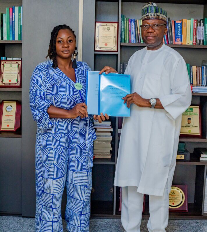DOHS Cares founder Ololade Ajayi and Director General of NILDS, Professor Abubakar O. Sulaiman. Photo source: DOHS Cares Foundation.