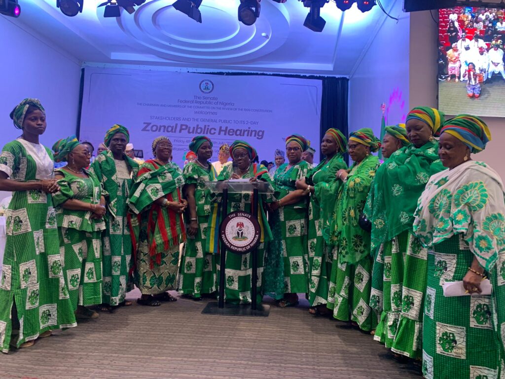President of the National Council of Women’s Societies (NCWS) and association members. Photo Source: Naija Feminists media