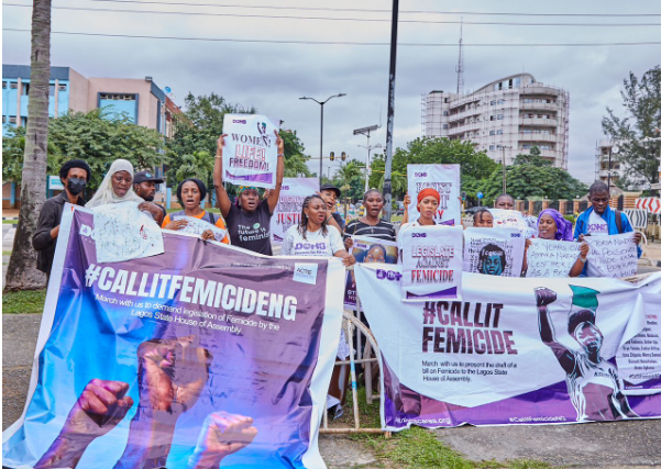 Feminists protesting against femicide in Nigeria. Photo source: DOHS Cares Foundation