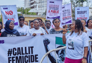 DOHS Cares Founder, Ololade Ajayi and team at the #callitfemicide walk. Photo source: DOHS Cares