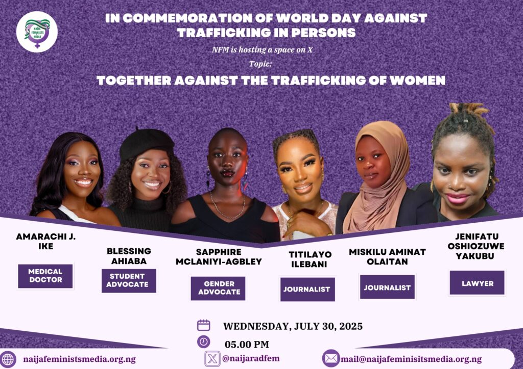 NFM X space on tackling the trafficking of Women and Girls. Photo source: Naija Feminists media