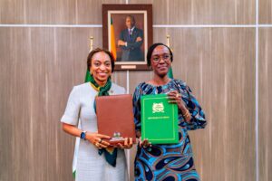 On Women 1 Nigeria’s Minister of Industry, Trade and Investment, Dr. Jumoke Oduwole and Benin Minister of Industry and Trade, Ms. Shadiya Alimatou Assouman. Photo source: Dr. Jumoke Oduwole on X