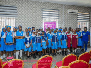 Naija Feminists Media founder Simbiat Bakare training teenage girls on Digital safety. Photo Source: The Girls’ Pride Initiative for Sustainable Development.