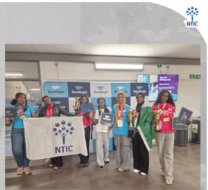 Nafisa, Rukayya, and Hadiza with the Nigerian team. Photo credit: X handle