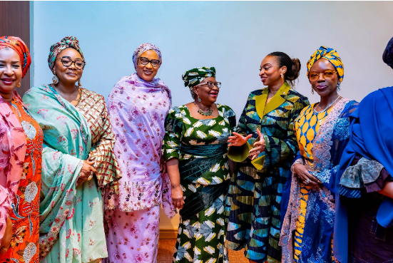 Hajia Nana Kashim Shetima, Hajiya Imaan Sulaiman-Ibrahim, Dr Bosun Tijani, Ms Nonye Ayeni, Dr Jumoke Oduwole and Ngozi Okonjo-Iweala at the WEIDE Fund event. Photo source: Joduwole on X