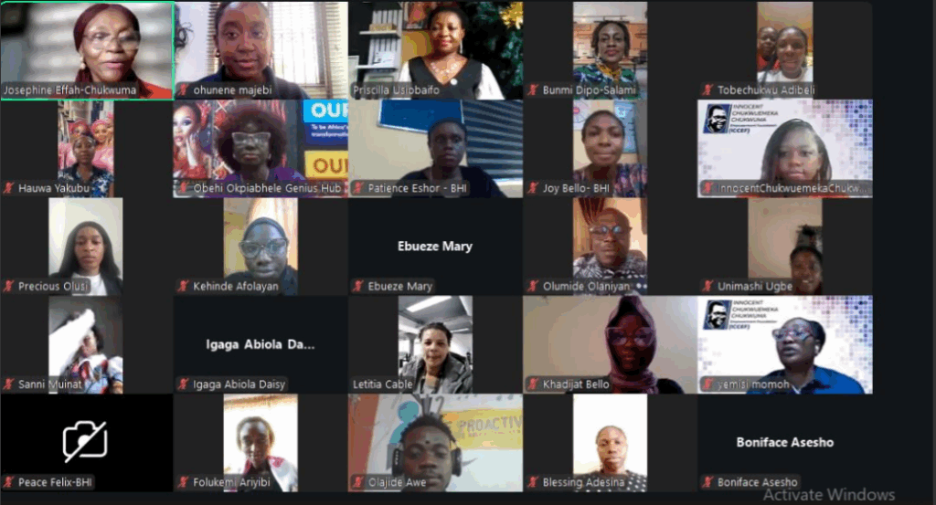 Participants at the ICCEF virtual event. Photo source: The Innocent Chukwu Emeka Chukwuma Empowerment Foundation (ICCEF)