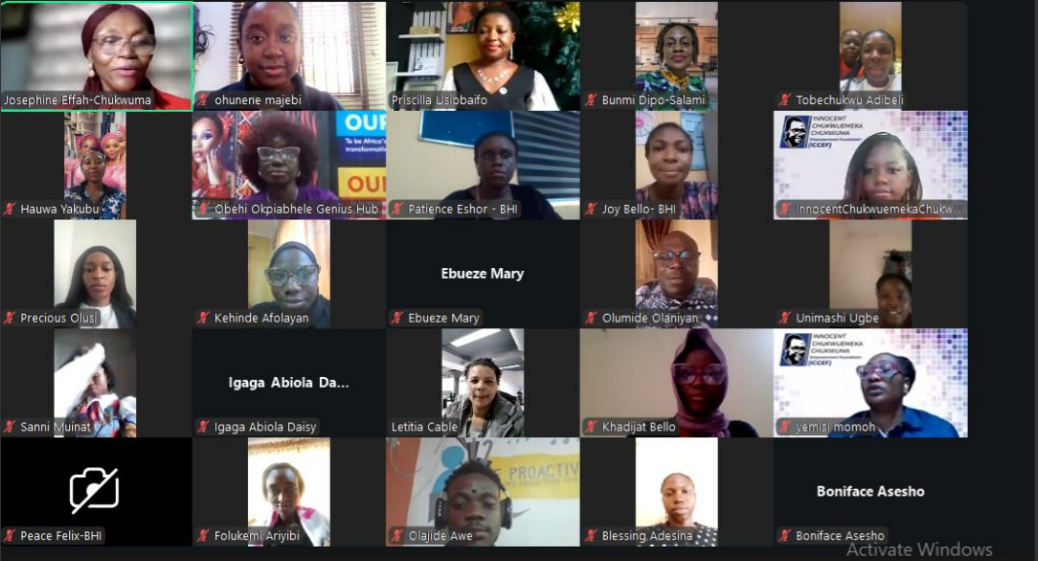 Participants at the ICCEF virtual event. Photo source: The Innocent Chukwu Emeka Chukwuma Empowerment Foundation (ICCEF)