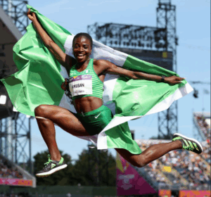 The world record holder, Tobi Amusan. Photo source: Ihurdle_33.0inches on Instagram