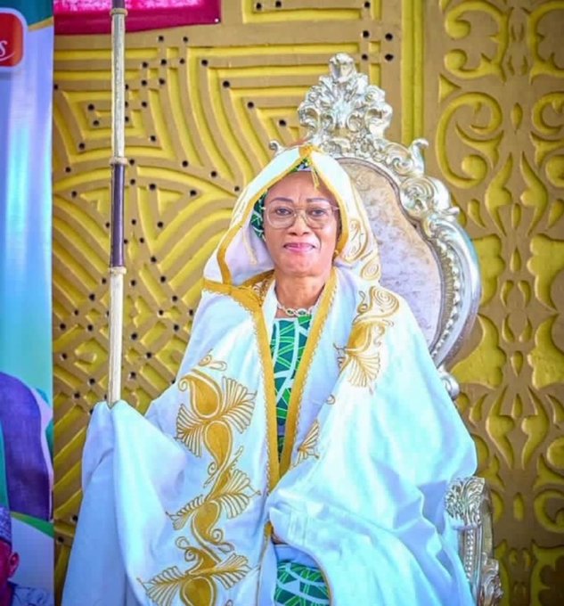 Remi Tinubu conferred with traditional title in Gombe. Credit: X| KukoyiBusola