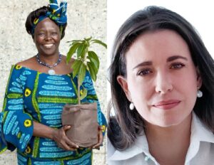 Collage picture of María Corina Machado and Wangari Maathai