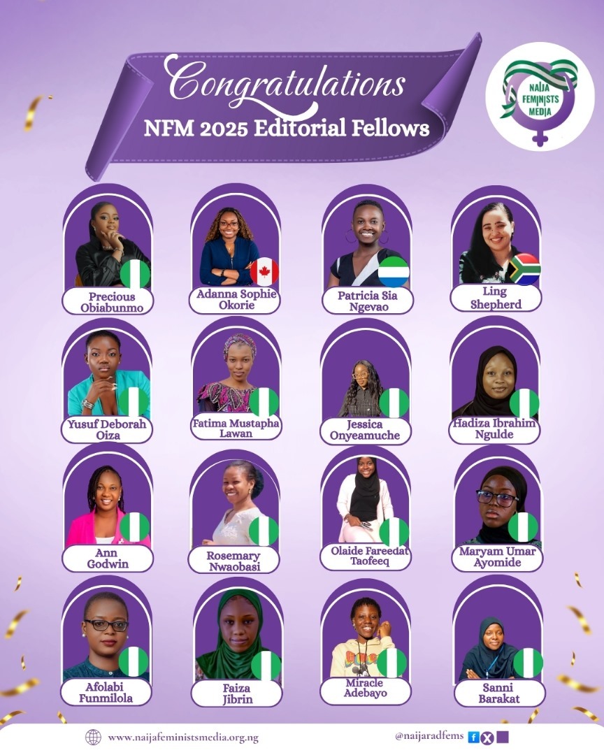 NFM 16-member editorial fellows. Photo source: Naija Feminists Media