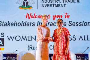 Honourable Jumoke Oduwole with BRICS representatives lead, Anna Nestrova. Photo credit: Jumoke's X handle