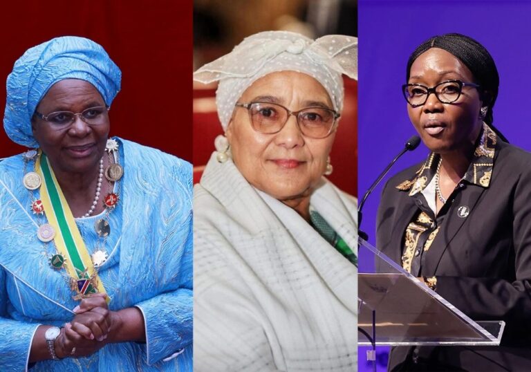 Collage of Netumbo Nandi-Ndaitwah, Lucia Witbooi, Saara Kuugongelwa-Amadhila