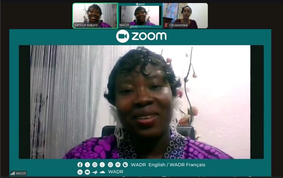Simbiat Bakare interviewed on West Africa Democracy Radio. Photo source: Naija Feminists Media