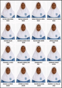 The abducted schoolgirls in Kebbi state. Photo source: Twitter