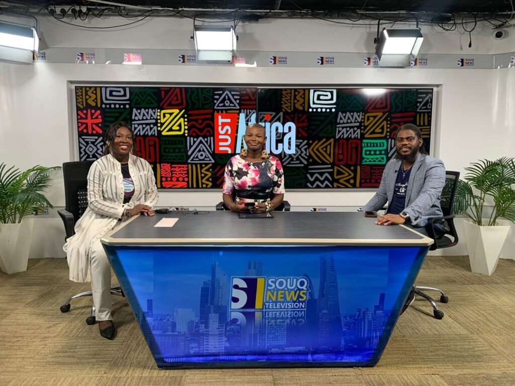 Simbiat Bakare discussing solutions for GBV on Souq News Television. Photo source: Naija Feminists Media.