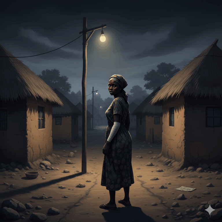 Photo: Illustration of a woman in the night