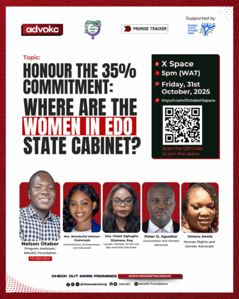 AdvoKC Foundation, NFM Host X Space on Women’s Representation in Edo State Cabinet