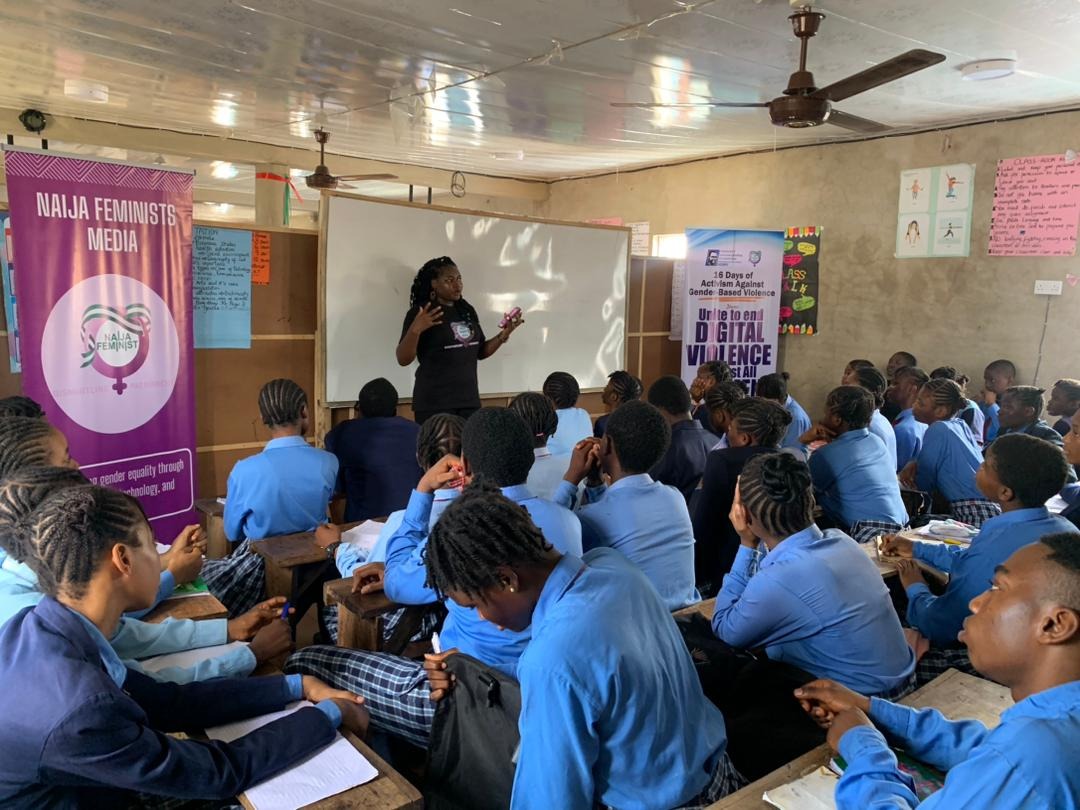 Naija Feminists Media training youth during 2025 16 Days of Activism on digital violence.
