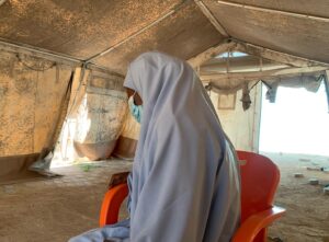 Fatima, at a safe space in Abujan Talakawa PHC, where she’s getting psychosocial support.
