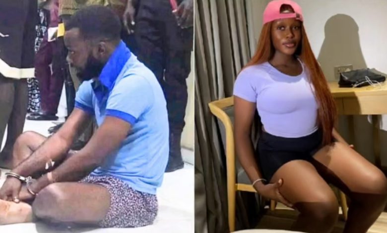 Photo collage of the killer Lintex Ogale and Deborah Moses. Photo source: Daily Post