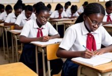 Female students writing exams. Photo credit: web