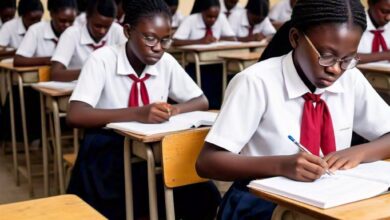 Female students writing exams. Photo credit: web