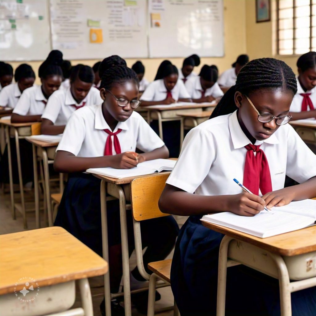 Female students writing exams. Photo credit: web