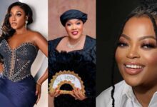 Ini Edo Praises Colleagues, Funke Akindele, Toyin Abraham, for Breaking Box Office Records 2 A collage of Ini Edo, Toyin Abraham and Funke Akindele