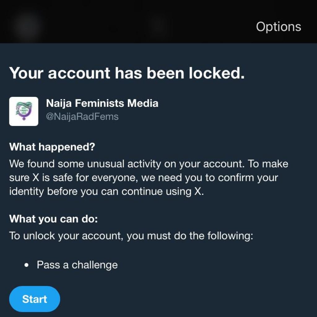 NFM account locked