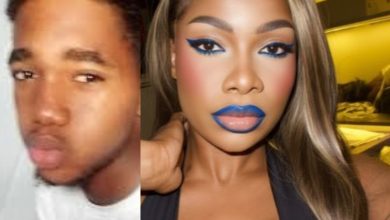 A collage of Tacha and the Twitter X user