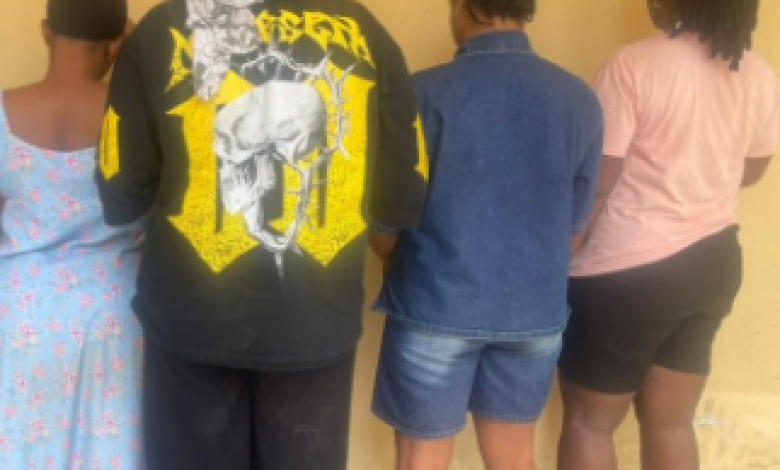 4 suspects arrested for trafficking underage girls. Photo source: Nigeria stories on X