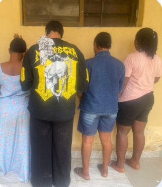 4 suspects arrested for trafficking underage girls. Photo source: Nigeria stories on X