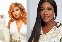 A collage of Angela Okorie and Mercy Johnson