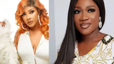 A collage of Angela Okorie and Mercy Johnson